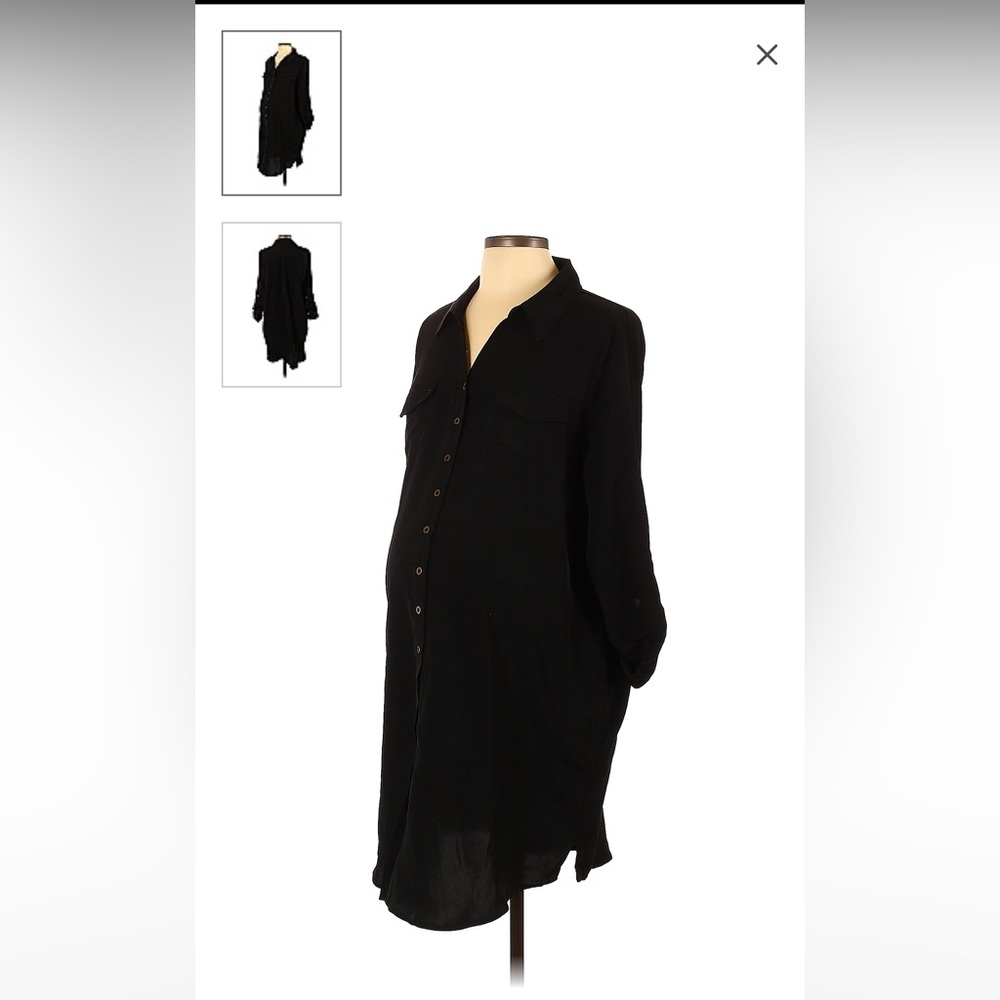 Motherhood Maternity • Button Up Collar Dress • Black